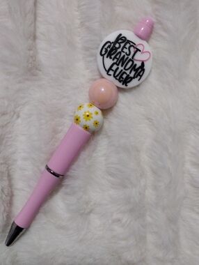 Best Grandma Ever Pink Beaded Kids Pen
